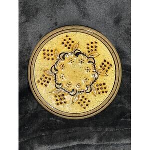 Ceramic Trivet / Hot Pot Holder California Pantry Grapes Flowers Vtg